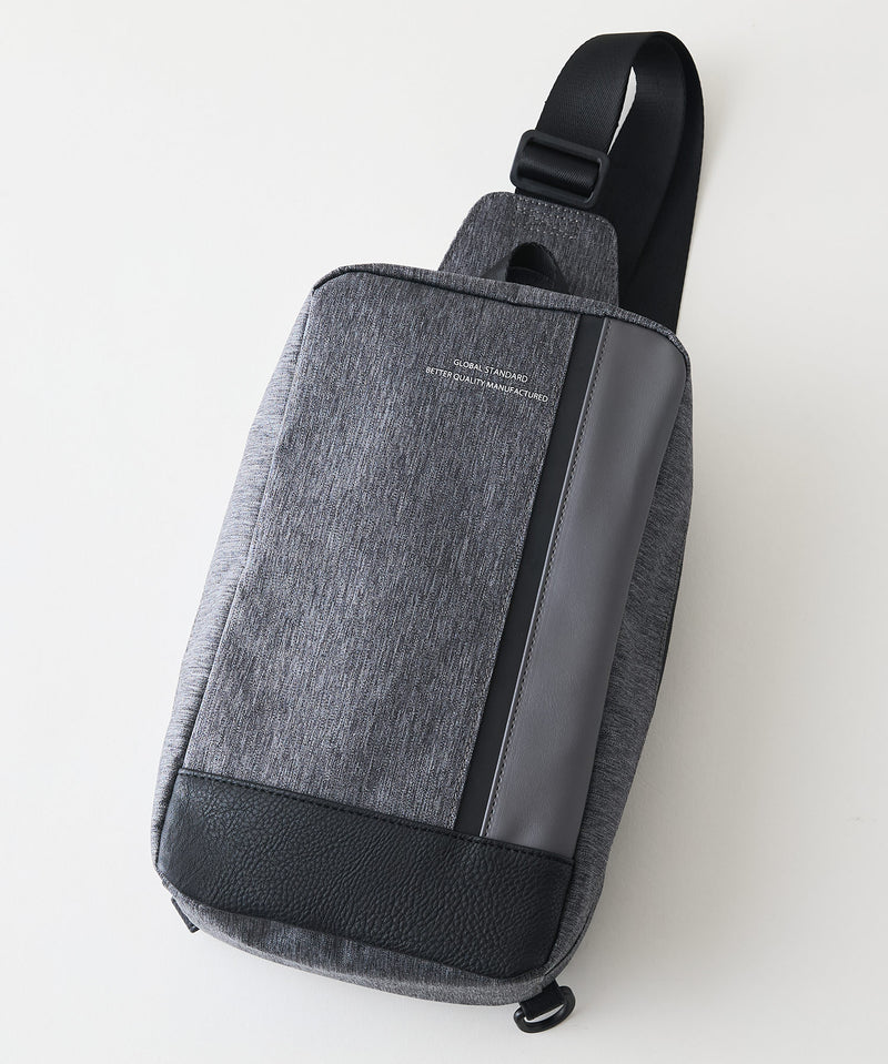 【BLUE STANDARD/ブルースタンダード】切り替え フェイクレザー ボディーバッグ