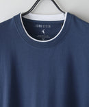 ZEROSTAIN フェイクレイヤード ビッグシルエット キーネック クルーネック Tシャツ 汗染みの目立ちにくいTシャツ 防汚 ＵＶカット ZERO STAIN