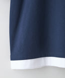 ZEROSTAIN フェイクレイヤード ビッグシルエット キーネック クルーネック Tシャツ 汗染みの目立ちにくいTシャツ 防汚 ＵＶカット ZERO STAIN