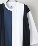 ZEROSTAIN フェイクレイヤード ビッグシルエット 切り替えデザイン 7分袖Tシャツ 汗染みの目立ちにくいTシャツ 防汚 UVカット