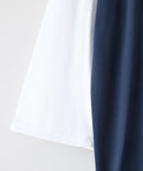 ZEROSTAIN フェイクレイヤード ビッグシルエット 切り替えデザイン 7分袖Tシャツ 汗染みの目立ちにくいTシャツ 防汚 UVカット