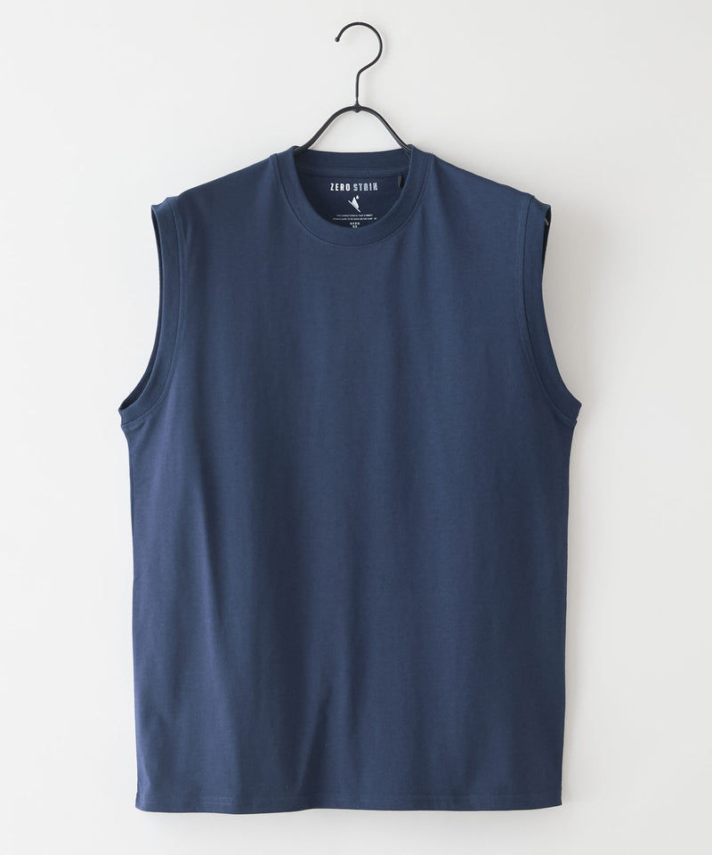 クルーネックノースリーブ 防汚 ＵＶカット	【汗染みの目立ちにくいTシャツ ZEROSTAIN/ゼロステイン】