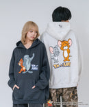 【TOM and JERRY/トムとジェリー】【ユニセックスデザインでリンクコーデにも◎】裏起毛プルオーバーパーカー フーディ 保温 カジュアル キャラクター トム ジェリー タフィー サカナ
