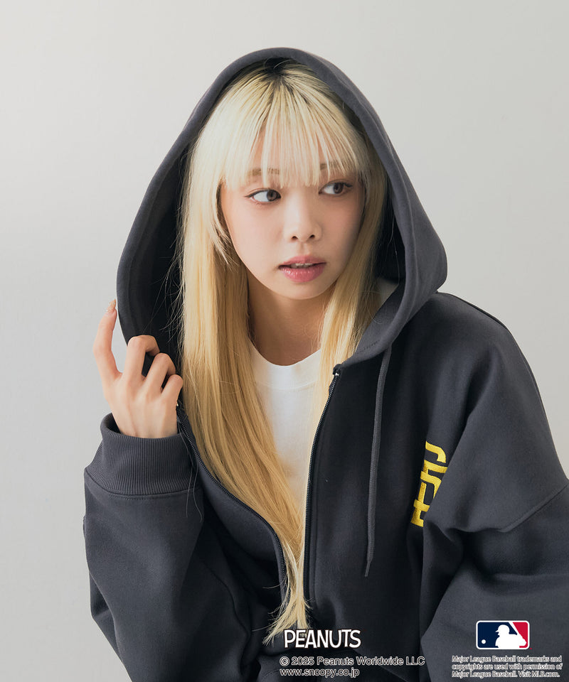 【PEANUTS×MLB】オリジナルデザイン フルジップパーカー ヤンキース ドジャース カブス キャラクター