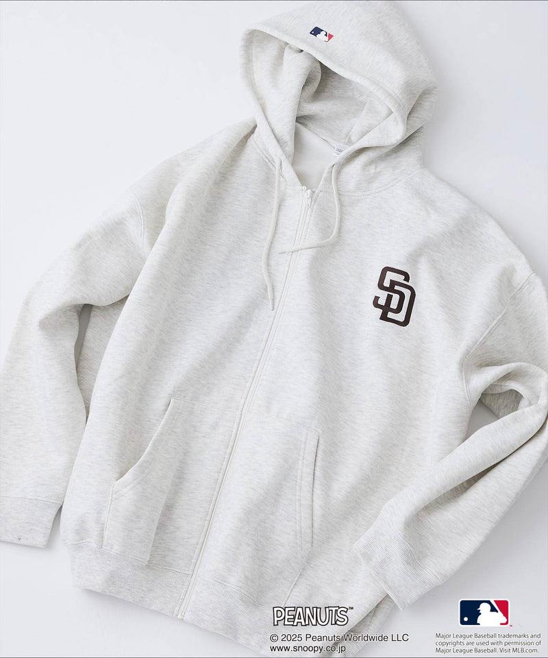 【PEANUTS×MLB】オリジナルデザイン フルジップパーカー ヤンキース ドジャース カブス キャラクター