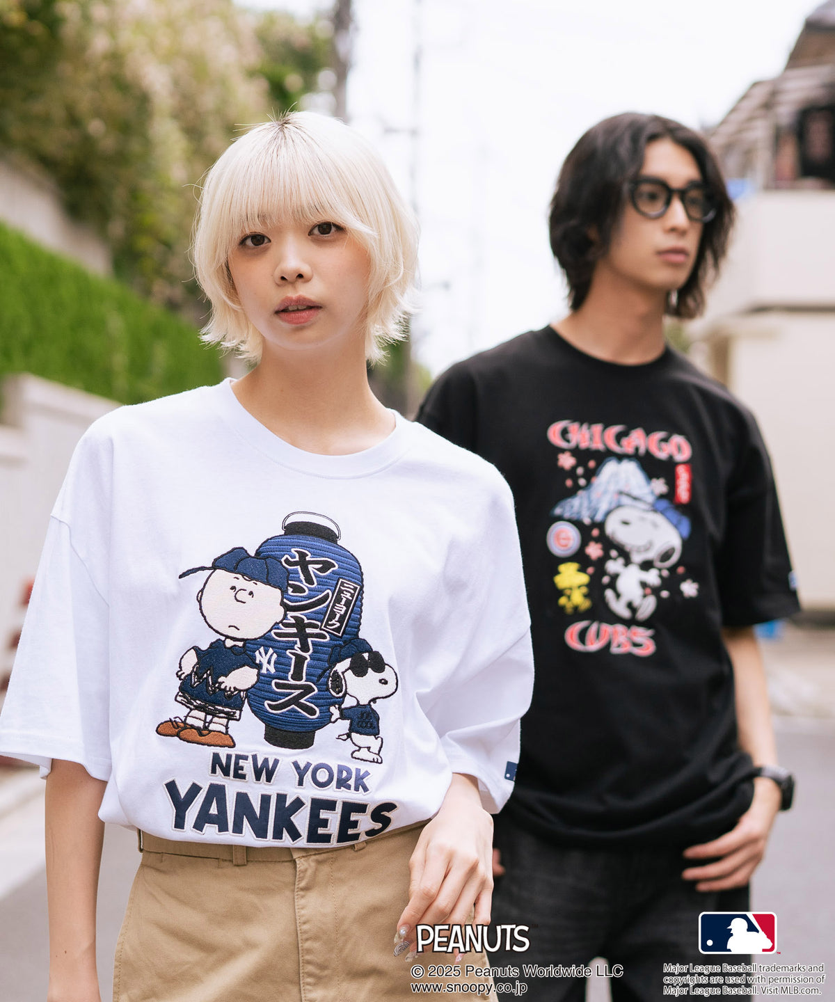 PEANUTS MLB TOKYO SERIES Tシャツ サイズL ドジャース PEANUTS×MLB】オリジナルデザイン 和柄Tシャツ ドジャース ヤンキース