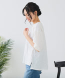 【C-FORT POINT/フォートポイント】異素材切り替えデザインブラウス プルオーバー きれいめ オフィス 通勤 学校行事 ママコーデ ❘ジーンズメイト公式オンラインショップ