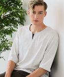 【汗染みの目立ちにくいTシャツ ZEROSTAIN/ゼロステイン】フェイクレイヤード ビッグシルエット キーネック クルーネック Tシャツ 防汚 ＵＶカット ❘ジーンズメイト公式オンラインショップ