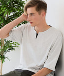 【汗染みの目立ちにくいTシャツ ZEROSTAIN/ゼロステイン】フェイクレイヤード ビッグシルエット キーネック クルーネック Tシャツ 防汚 ＵＶカット ❘ジーンズメイト公式オンラインショップ