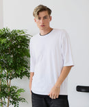 【汗染みの目立ちにくいTシャツ ZEROSTAIN/ゼロステイン】フェイクレイヤード ビッグシルエット キーネック クルーネック Tシャツ 防汚 ＵＶカット ❘ジーンズメイト公式オンラインショップ