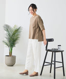 【C-FORT POINT/フォートポイント】異素材切り替えデザインブラウス プルオーバー きれいめ オフィス 通勤 学校行事 ママコーデ ❘ジーンズメイト公式オンラインショップ