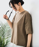 【C-FORT POINT/フォートポイント】異素材切り替えデザインブラウス プルオーバー きれいめ オフィス 通勤 学校行事 ママコーデ ❘ジーンズメイト公式オンラインショップ