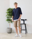 【汗染みの目立ちにくいTシャツ ZEROSTAIN/ゼロステイン】フェイクレイヤード ビッグシルエット キーネック クルーネック Tシャツ 防汚 ＵＶカット ❘ジーンズメイト公式オンラインショップ
