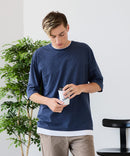 【汗染みの目立ちにくいTシャツ ZEROSTAIN/ゼロステイン】フェイクレイヤード ビッグシルエット キーネック クルーネック Tシャツ 防汚 ＵＶカット ❘ジーンズメイト公式オンラインショップ