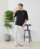 【ZERO STAIN/ゼロステイン】汗染みの目立ちにくいTシャツ ZEROSTAIN アニマルワンポイント刺繍オーバーサイズTシャツ 防汚 UVカット ❘ジーンズメイト公式オンラインショップ