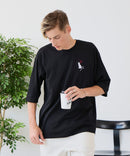 【ZERO STAIN/ゼロステイン】汗染みの目立ちにくいTシャツ ZEROSTAIN アニマルワンポイント刺繍オーバーサイズTシャツ 防汚 UVカット ❘ジーンズメイト公式オンラインショップ