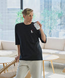 【ZERO STAIN/ゼロステイン】汗染みの目立ちにくいTシャツ ZEROSTAIN アニマルワンポイント刺繍オーバーサイズTシャツ 防汚 UVカット ❘ジーンズメイト公式オンラインショップ