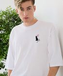 【ZERO STAIN/ゼロステイン】汗染みの目立ちにくいTシャツ ZEROSTAIN アニマルワンポイント刺繍オーバーサイズTシャツ 防汚 UVカット ❘ジーンズメイト公式オンラインショップ