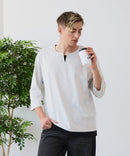 【汗染みの目立ちにくいTシャツ ZEROSTAIN/ゼロステイン】フェイクレイヤード ビッグシルエット キーネック クルーネック 7分袖Tシャツ 防汚 ＵＶカット ❘ジーンズメイト公式オンラインショップ