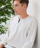 【汗染みの目立ちにくいTシャツ ZEROSTAIN/ゼロステイン】フェイクレイヤード ビッグシルエット キーネック クルーネック 7分袖Tシャツ 防汚 ＵＶカット ❘ジーンズメイト公式オンラインショップ