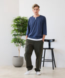 【汗染みの目立ちにくいTシャツ ZEROSTAIN/ゼロステイン】フェイクレイヤード ビッグシルエット キーネック クルーネック 7分袖Tシャツ 防汚 ＵＶカット ❘ジーンズメイト公式オンラインショップ