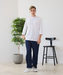 【ZERO STAIN/ゼロステイン】汗染みの目立ちにくいTシャツ ZEROSTAIN フットボール切り替え 7分袖 オーバーサイズ Tシャツ 防汚 UVカット ❘ジーンズメイト公式オンラインショップ