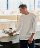 【ZERO STAIN/ゼロステイン】汗染みの目立ちにくいTシャツ ZEROSTAIN フットボール切り替え 7分袖 オーバーサイズ Tシャツ 防汚 UVカット ❘ジーンズメイト公式オンラインショップ