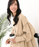 【C-FORT POINT/フォートポイント】ピーチ起毛 ギャザー ノーカラーシャツ