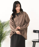 【C-FORT POINT/フォートポイント】ピーチ起毛 スキッパー ブラウス