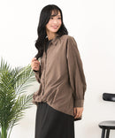 【C-FORT POINT/フォートポイント】ピーチ起毛 スキッパー ブラウス