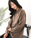 【C-FORT POINT/フォートポイント】ピーチ起毛 スキッパー ブラウス