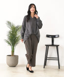 【C-FORT POINT/フォートポイント】ピーチ起毛 スキッパー ブラウス