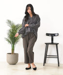 【C-FORT POINT/フォートポイント】ピーチ起毛 スキッパー ブラウス