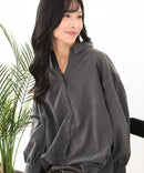 【C-FORT POINT/フォートポイント】ピーチ起毛 スキッパー ブラウス