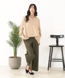 【C-FORT POINT/フォートポイント】ピーチ起毛 スキッパー ブラウス