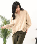 【C-FORT POINT/フォートポイント】ピーチ起毛 スキッパー ブラウス