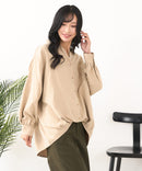 【C-FORT POINT/フォートポイント】ピーチ起毛 スキッパー ブラウス