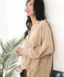 【C-FORT POINT/フォートポイント】ピーチ起毛 スキッパー ブラウス