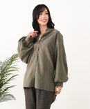 【C-FORT POINT/フォートポイント】ノーカラー ボリューム チュニック