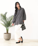 【C-FORT POINT/フォートポイント】ノーカラー ボリューム チュニック