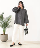 【C-FORT POINT/フォートポイント】ノーカラー ボリューム チュニック