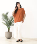 【C-FORTPOINT/フォートポイント】袖ケーブル柄 配色ニット