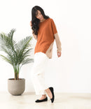 【C-FORTPOINT/フォートポイント】袖ケーブル柄 配色ニット