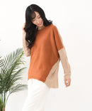 【C-FORTPOINT/フォートポイント】袖ケーブル柄 配色ニット