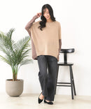 【C-FORTPOINT/フォートポイント】袖ケーブル柄 配色ニット