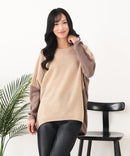 【C-FORTPOINT/フォートポイント】袖ケーブル柄 配色ニット