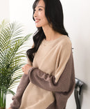 【C-FORTPOINT/フォートポイント】袖ケーブル柄 配色ニット