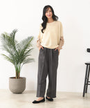 【C-FORTPOINT/フォートポイント】袖ケーブル柄 配色ニット