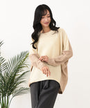 【C-FORTPOINT/フォートポイント】袖ケーブル柄 配色ニット