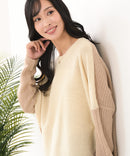 【C-FORTPOINT/フォートポイント】袖ケーブル柄 配色ニット